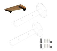 DJCYGG 2 Pièces Equerre Etagere Murale,Supports D'étagère Flottant en Fer,Equerre Charge Lourde, Équerre Étagère de Fixation pour Salon Chambre Bibliothèque,Avec Vis (20cm,Blanc)