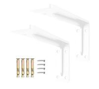DJCYGG 2 Pièces Supports d'étagère Flottants,Equerres Etageres Murale,Supports Équerre D'étagère Fixation,Supports Triangulaires de 90 Degrés en Métal Charge Lourde,avec Vis (45cm,Blanc)