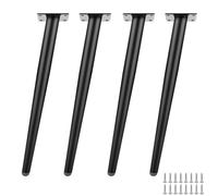 DJCYGG 4 Pièces Pieds de Meubles Réglable Pieds de Table de Cône Jambe de D'armoire en Métal,Pattes de Support en Fixation pour Canapés,Chaise,Bureau,Lit,avec Vis (75cm,Noir)