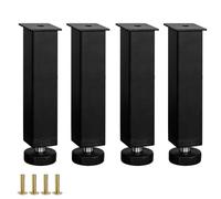 DJCYGG Lot de 4 Pieds pour Sommier à Lattes Universel Pattes de Support en Métal pour Lit,Pied pour Sommier Liaison Pieds de Meubles pour Le Cadre Central,avec Vis (18cm-20cm,Noir)