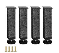 DJCYGG Lot de 4 Pieds pour Sommier à Lattes Universel Pattes de Support en Métal pour Lit,Pied pour Sommier Liaison Pieds de Meubles pour Le Cadre Central,avec Vis (10cm-12cm,Noir Mat)