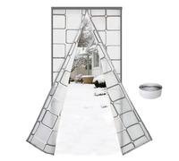 DJCYGG Rideau de Porte Isolant Thermique,Imperméable,Anti-froid,Coupe-Vent,Sans Perçage,Fermeture Automatique,Couverture de Porte pour Patio,Chambre,Cuisine,avec Bande Adhésive (160cm x 240cm,Gris)