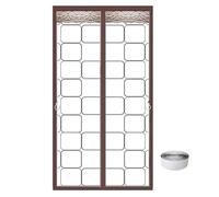 DJCYGG Rideau de Porte Isolant Thermique,Imperméable,Anti-froid,Coupe-Vent,Sans Perçage,Fermeture Automatique,Couverture de Porte pour Patio,Chambre,Cuisine,avec Bande Adhésive (90cm x 190cm,Marron)