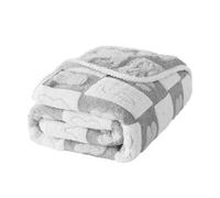 DJDEA Couverture Bebe 75x100CM Gris Enfant Garçons Feilles Plaid Polaire Couverture à Motif De Lapin Mignon, Poussette, Cadeau Nouveau né, Cadeau Noel Enfant