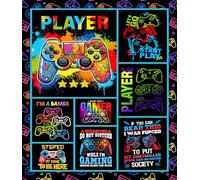 DJDEA Couverture Enfants 130x150cm Motif de Console de Jeux, Super Douce et Moelleuse