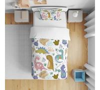 DJDEA Dinosaure Housse de Couette 120×150 cm, Housse de Couette Enfant en Microfibre 1 Personne, Parure de Lit avec Fermeture éclair Enfant avec Taie d'oreiller 40x60cm