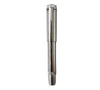 DJDLFA 1912 Stylo plume rotatif à encre à piston en résine Noir/rouge Avec pochette en cuir Argenté
