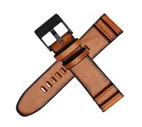 DJDLFA Bracelet de montre en cuir véritable pour Diese DZ4323 4318 1657 7413 725 bracelet de montre 22 mm 24 mm 26 mm 28 mm Police rétro marron style original, 22 mm, agate