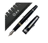DJDLFA Stylo-plume à fenêtre avec pointe iridium dorée EF/F pour papeterie bureau école fournitures d'écriture fluides (02, F 0,5 mm)