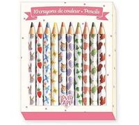 Djeco - 10 mini crayons de couleur Aiko