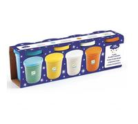 Djeco – Lot de 4 pots de pâte à modeler pailletée