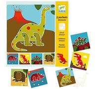 Djeco 5 Pochoirs Dinosaures - Multicolore