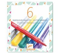 Djeco 6 Marqueurs pailletés
