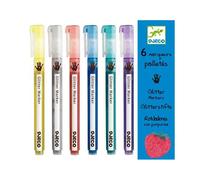 Djeco 6 marqueurs pailletés
