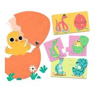 DJECO - 6 Puzzles Duo Articulo - Les Oeufs Rigolos - Multicolore DJ08193