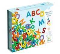 DJECO 83 Lettres Magnétiques en Bois pour Apprentissage de l'Alphabet dès 4 Ans - Utilisation sur Frigo - Éducatif et Amusant - Couleurs Vives - Durabilité - 3cm de Hauteur - Ecriture et Lecture