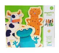 Djeco Aimants Animaux Fous En Bois - Mélange Et Assortiment De 24 Pièces