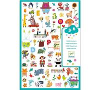 DJECO Assortiment 1000 Stickers Papier - Enfants de 3 à 6 Ans - Amélioration des Compétences Motrices - Concentration & Créativité - Créer et Décorer à l'Infini ! 18 Planches, 9 Univers Colorés