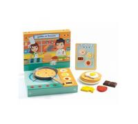 DJECO Atelier de crêpes en bois - 1 poêle & 8 accessoires - Dès 3 ans