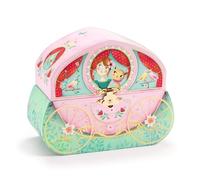Djeco Boîte à musique Balade en Carrosse – Rangement bijoux, velours, miroir, princesse décorative