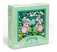 DJECO Coffret L'Art du Fil - Perles et Bijoux - Enfants de 4 à 8 Ans - Créations de Colliers et Bracelets - Compétences Motrices et Créativité - 450+ Perles et 8 Charms, Fil Élastique de 6m