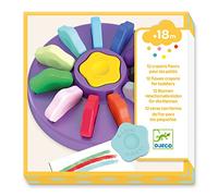 Djeco Coffret 12 feutres pastels Fleurs – Dès 18 mois, ergonomiques et ultra lavables
