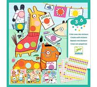 Djeco- Créer avec des autocollants Animalitos (min. 2 ou (DJ09044)