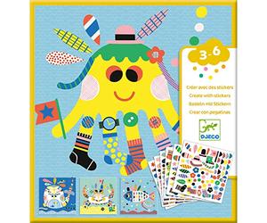 DJECO Creer des Animaux Marins avec des Stickers