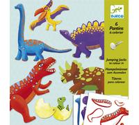 6 Pantins à colorier Dinosaures Djeco