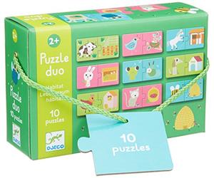 Djeco DJ08164 Puzzle Duo Habitat Multicolore