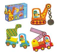 Djeco DJ08170 Jeu éducatif Puzzle Duo - Véhicules en Mouvement