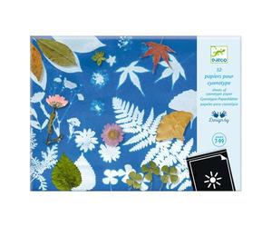 Djeco DJ09338 Lot de 12 feuilles de papier cyanotype