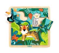 DJECO- Dschungel emboîtable Puzzle Jungle, DJ01810, Multicolore