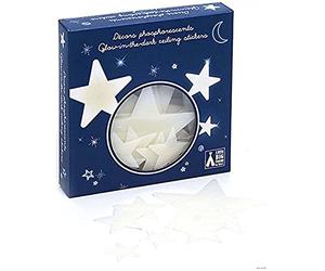 DJECO - GlobesAutocollants DJECOStickers phosphorescents étoiles, Multicolore (12)