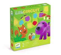 DJECO Little Circuit - Jeu de Société Enfant, 2,5 à 5 Ans - Jeu de Parcours avec 1 Plateau, 6 Pièces de Puzzle, 4 Figurines Animaux, 1 Dé, 15 Jetons - Apprentissage des Couleurs, Maîtrise du dé