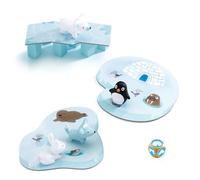 DJECO Little Cooperation - Jeu de Société Enfants, 2,5 à 5 Ans - Stratégie et Travail d'Équipe - Aide Les Animaux à Rejoindre Leurs Igloos ! 2 Plateaux, 1 Pont, 6 Piliers, 4 Figurines - 2 à 4 Joueurs