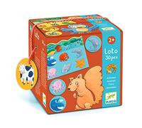 DJECO Loto des Animaux - Dès 2 Ans - Jeu d'Association d'Image : Replacer les Animaux dans leur Milieu Naturel ! Apprentissage Ludique - Observation & Mémoire - 5 Planches, 30 Pièces - Carton Durable