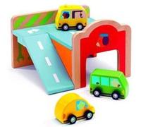 Djeco Mini garage en bois Multicolore G