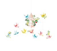 Djeco Mobile enfant La Cage aux Oiseaux – Papier, carton & fil métallique – 80 x 48 cm