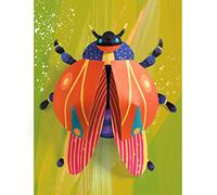 DJECO - Papier Créatif - Paper Bugs - 4 planches illustrées en carton 23 pièces - Décoration avec papier vibrant -Activité créative - Améliore les compétences motrices fines - Accents dorés décoratifs