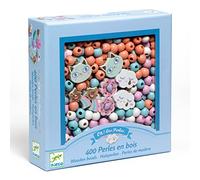 DJECO - Perles en Bois Arc-en-Ciel Perles, Multicolore, 6 m (DJ09823)