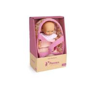 DJECO Poupon Mini Barbara Pomea 20 cm - Rose, dès 18 mois, couffin matelassé inclus