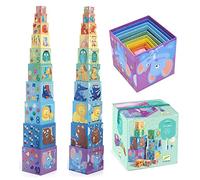 DJECO - Première Âge 10 Cubes Rainbow Jeux de compétence, Multicolore (38510)