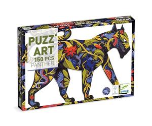 DJECO PUZZ'ART, Puzzle silhouette panthère, 150 pièces | Enfants Dès 6 Ans, Développe la Créativité, Carton Certifié FSC, Fabriqué en Europe, Poster Inclus, Grand Format 62x46.5cm