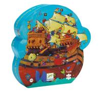 Djeco Puzzle Carton Bateau Pirates Barberousse (54 dès 5 Ans-Développe Dextérité et Patience-Durable et Réutilisable-Format 37 x 40 cm-Boîte Silhouette Décorative-Grandes Pièces, DJ07241, Mixte