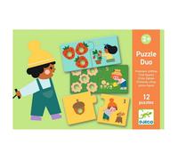 Djeco Puzzle éducatif Duo «Premiers chiffres» - 6 pièces, 2+ ans, perforés (orange)