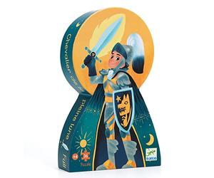 DJECO, Puzzle enfant, Chevalier de la pleine lune, 36 pièces | Dès 4 Ans, Assemblage Facile, Grandes Pièces, Carton Durable, Boîte Rangement Silhouette, Cadeau Éveil, 42x30 cm
