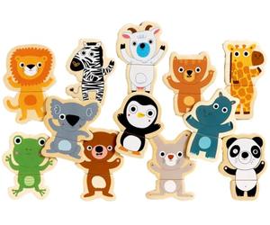 DJECO, Puzzle magnétique en Bois dès 2 Ans, Jungle, 24 pièces | Boîte de Rangement, Développement de la Créativité, Jouet d'Éveil pour Tout-Petits, Apprentissage 12 Animaux
