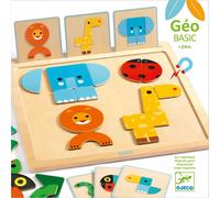 DJECO Puzzle magnétique en bois Visages d'animaux