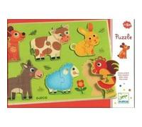 Djeco - puzzle relief en bois - coucou prairie multicolore G